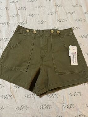Habitual Olive Green High-Waist Cargo Shorts